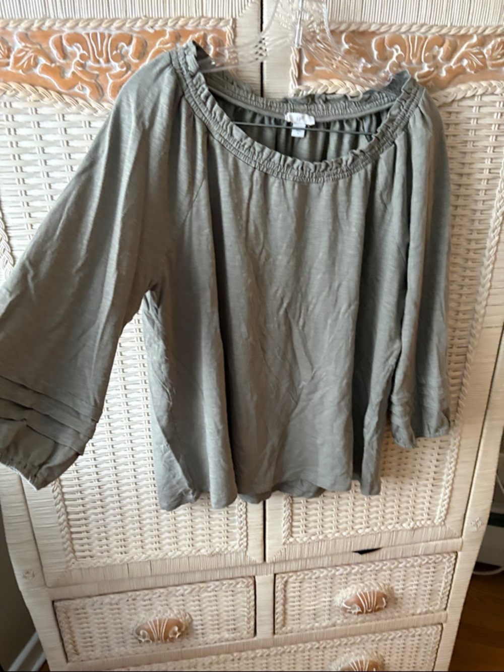 J. Jill Olive Sage Scoop Neck Tunic Top